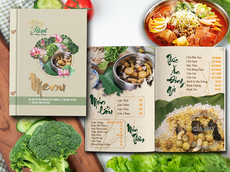 Menu nhà hàng chay
